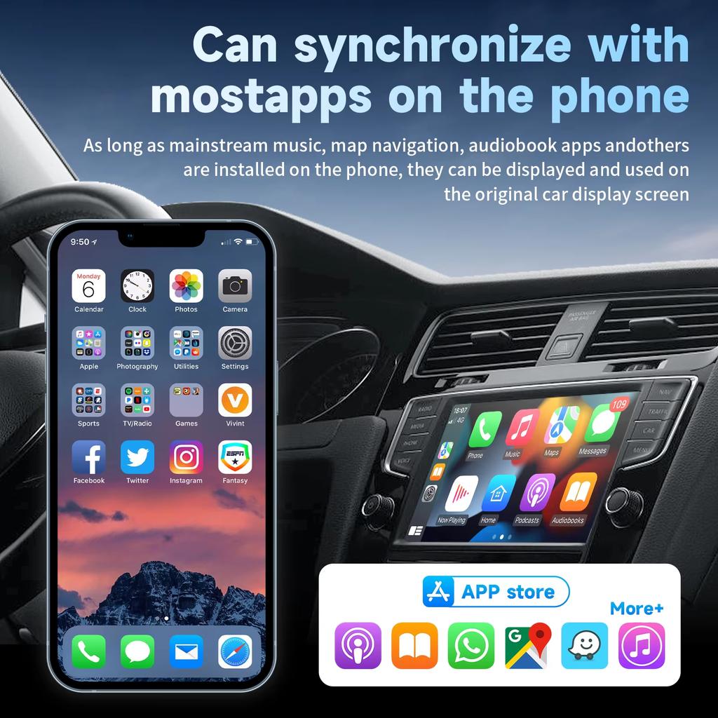 New 2-In-1 Wired To Wireless Android Auto Car Ai Wireless Adapter Plug and Play Second Link for Toyota Bmw Honda Mitsubishi