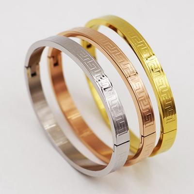 6MM Rose Gold Renk Desenli Bileklik Unisex Basit ve Zarif Bileklik