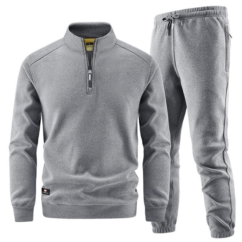 Men Sets Fleece Jacket + Pants 2Pcs Set Warm Winter Tracksuit Male Sweatshirt 2 Piece Suit Casual Cashmere Sportswear