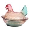   Bowl with Lid Vintage Fun Chicken Shaped Glass   Jar for Snacks   Fruits Desserts