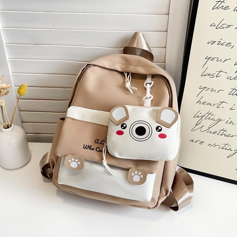 New Children's Backpack Cartoon Cute Children's Schoolbag Kindergarten Two-piece Set Splicing Small Backpack