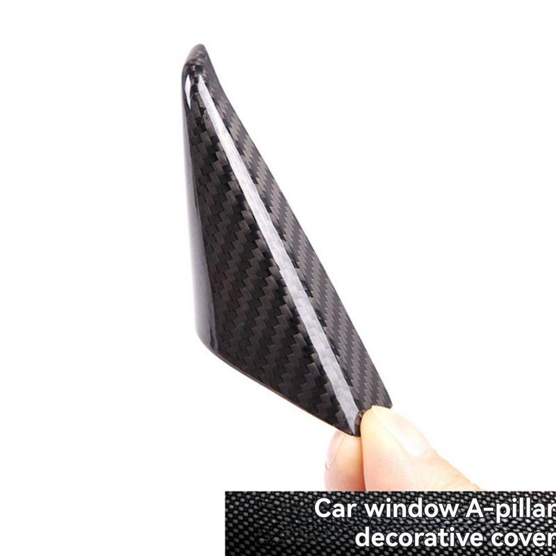 Real Carbon Fiber Decorative A Pillar Triangle Cover For 718 911 2012-2019 Car Parts Gloss Black