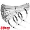 60/20Pcs Metal Cable Ties Stainless Steel Self-sealing Fastening Ring Reusable Wire Cord Ties Straps Organizer Home Improvement