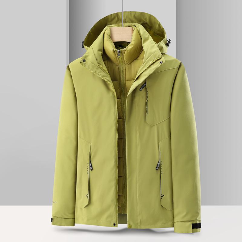 

Мужской и женский уличный 3-в-1 отстегивающийся зимний ветрозащитный и альпинистский комплект пальто XXL