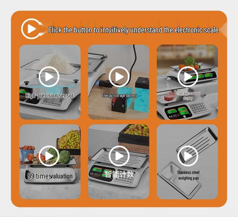 Commercial 30kg Kitchen Scale: Electronic Household Food Weighing Scale