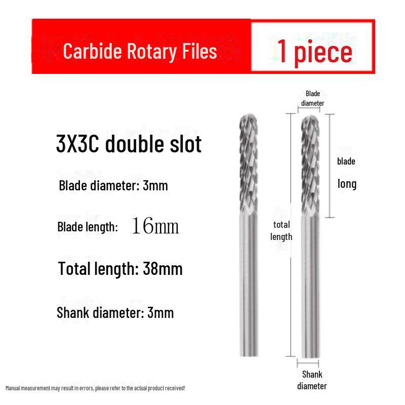 3mmX6 Tungsten Steel Carbide Rotary File for Electric Grinding - Small Metal Grinding Head