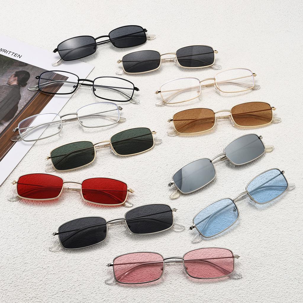 Metal Small Square Sunglasses Women's Fashion Light Korean Version Sunglasses Men'scelebrity Street Shot Flat Glasses