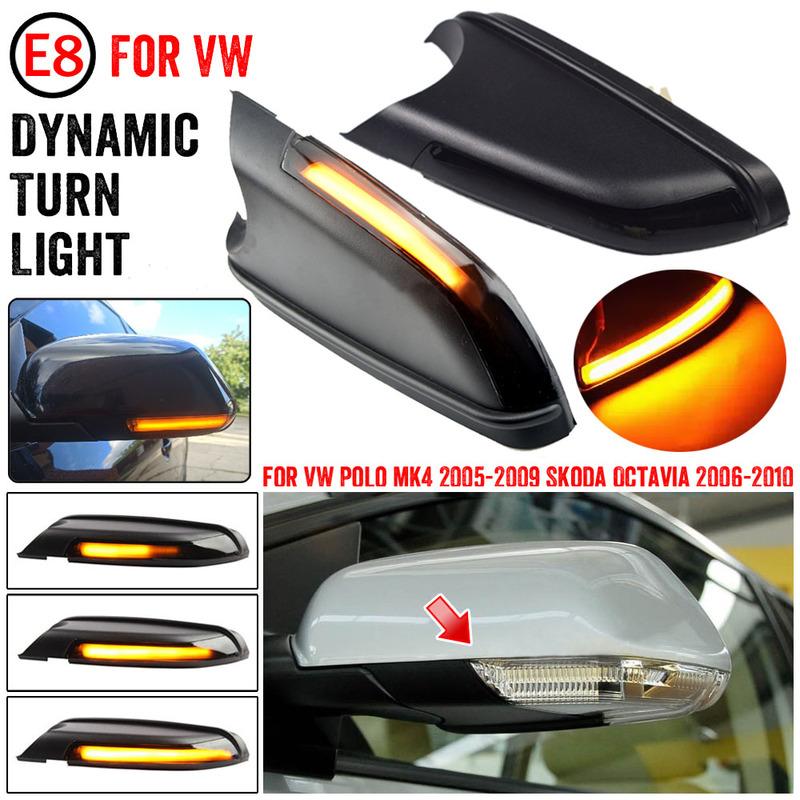 LED Dynamische Blinker Blinklicht Für VW Polo MK4 9N Für Skoda Octavia MK2 1Z Seite Rückspiegel anzeige Blinker
