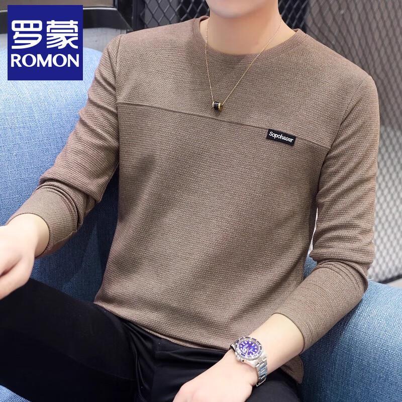 Luomeng Men s Long Sleeve Round Neck T-Shirt M
