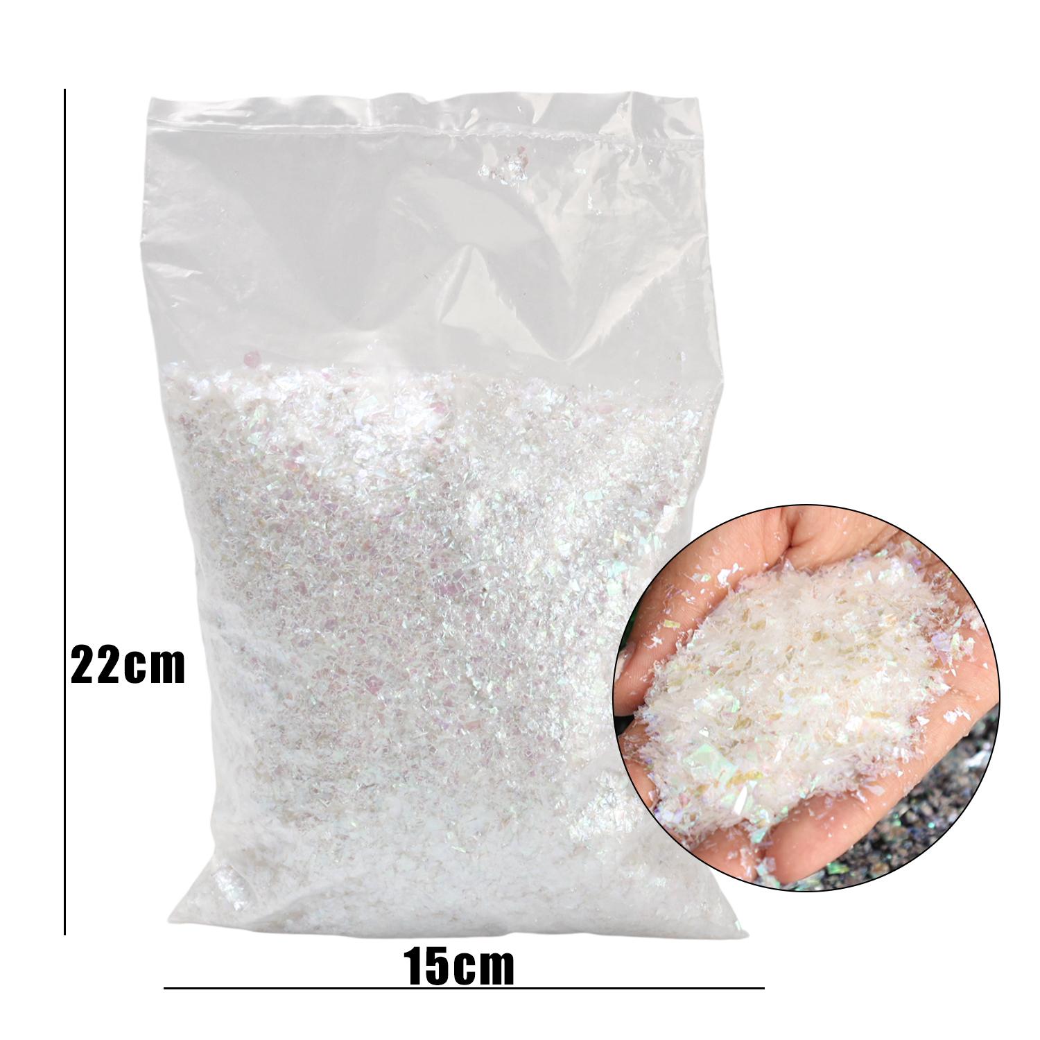 

600/200g Artificial Snow Powder Christmas White Colorful Fluffy Fake Snowflakes Snowpowder Xmas Tree Winter Scene Party Decor 200g- (1bag)