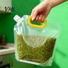 Reusable Food Storage Bags 5PCS Grain Bag with Handle, Large Capacity Cereal Container, Vertical Standing Pouch Organizer, Moisture Proof for