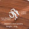 Stainless Steel Adjustable Open Ring - Colorfast Titanium Jewelry