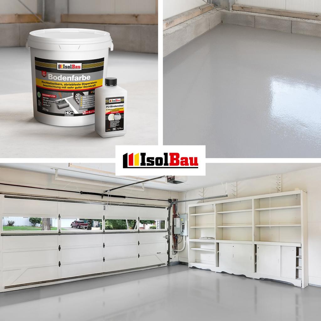 IsolBau 2K Resin Floor Paint for Concrete Bodenbeschichtung 12kg Stone Gray