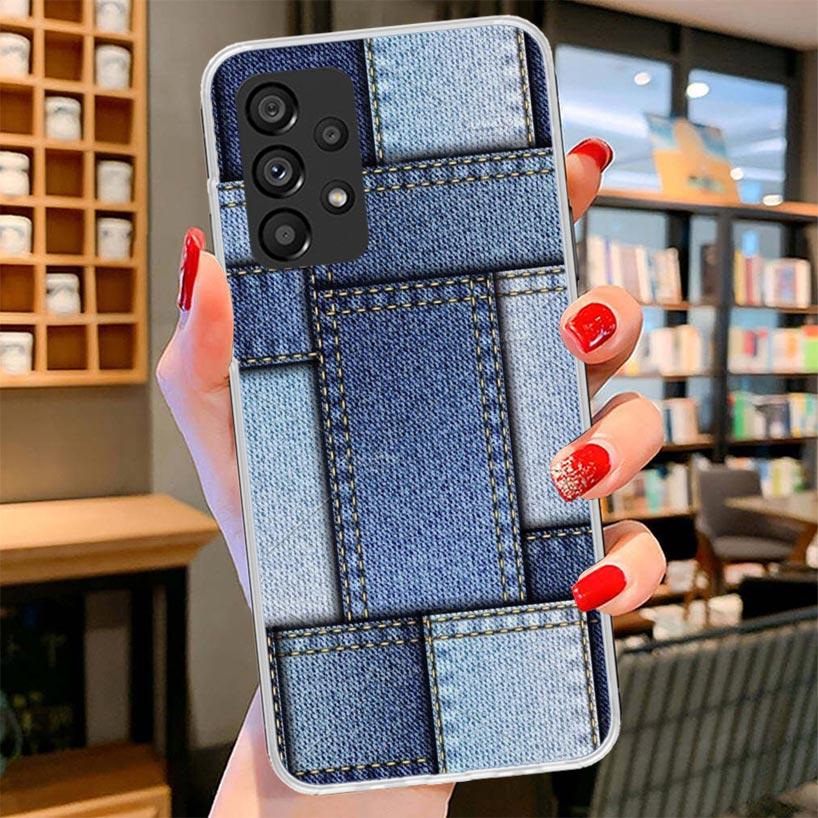 Jeans Cowboy Denim Printed Phone Case For Samsung Galaxy A17 A37 A57 A16 A26 A36 A56 A15 A25 A35 A55 A14 A24 A34 A54 A13 A23 A33