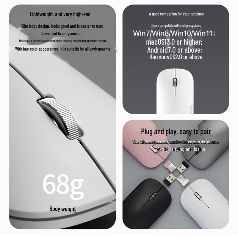 Lenovo Air Handle Rechargeable Dual-Mode Wireless Mouse