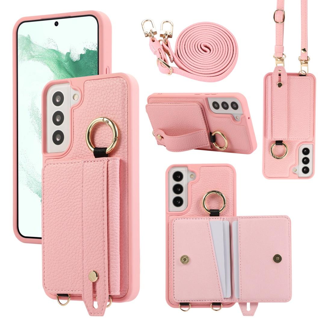 

For Samsung Galaxy S22 & S22 Plus Case PU Leather Wallet Bag Grip Strap Holder Shoulder Long Crossbody Lanyard Ring Clasp Cove Artificial leather&Galaxy S22 5G