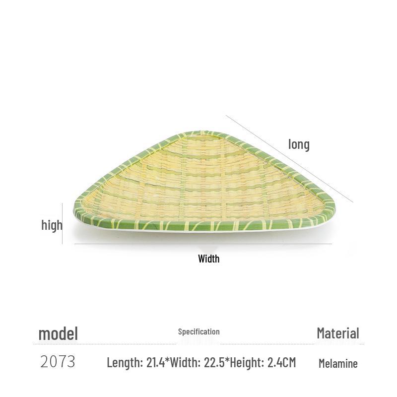 Kreative Melamin-Platte im Bambus-Web-Stil für Hot Pot, Grill und Dessert-Servieren