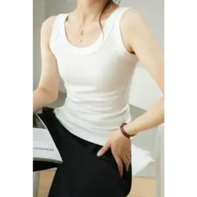 Schlank geschnittenes Camisole mit Spiralmusterweste Damen einfarbig vielseitig ärmellose Weste