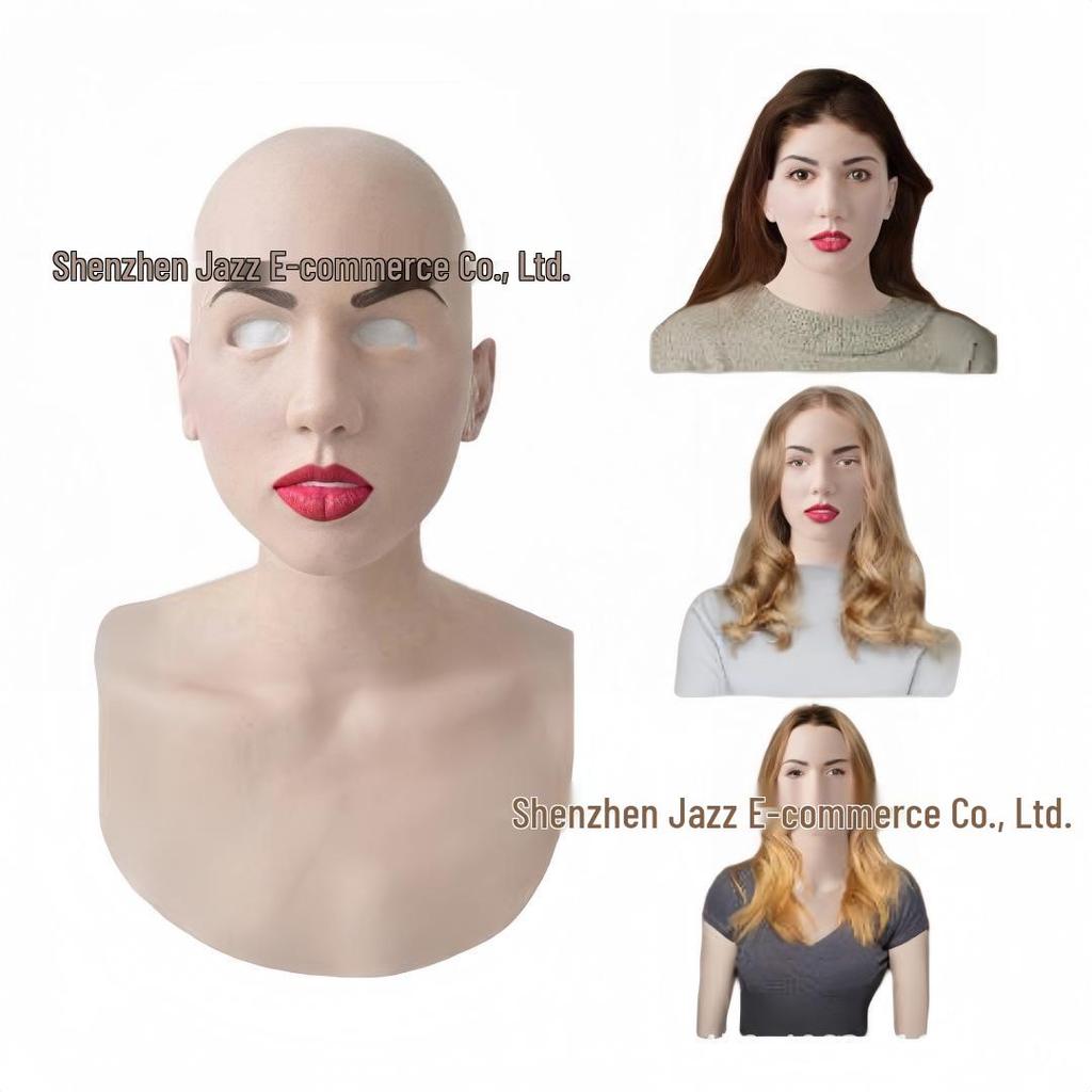 Realistic Latex Halloween Mask: Young Man with Wig