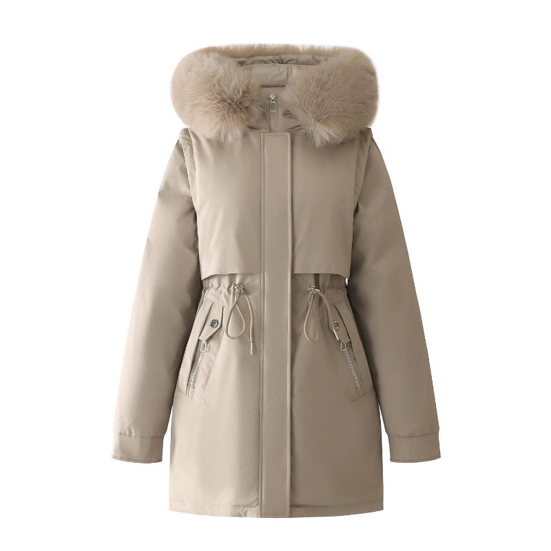 Pie Overcomes the Tide of Women's Medium and Long Loose Cotton-padded Clothes, New Winter Piled and Thickened Waist Cotton-padded Jackets.