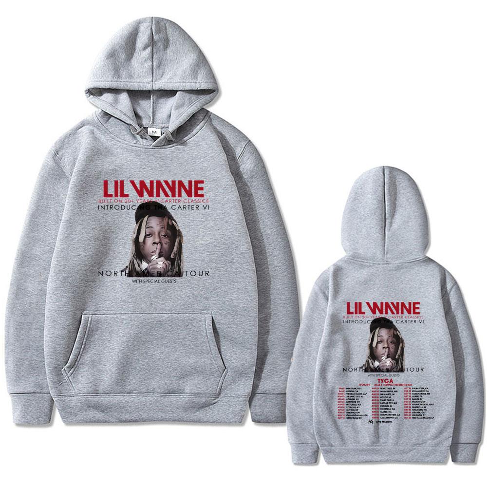 Rapper Lil Wayne Tha Carter VI North America Tour 2025 Hoodie Men Hip Hop Retro Oversized Sweatshirt Male Fashion Trend Hoodies