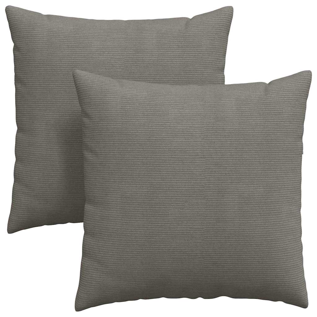 Sofa Cushions 2 Pieces Light Grey 60 X 60 Cm Corduroy Fabric