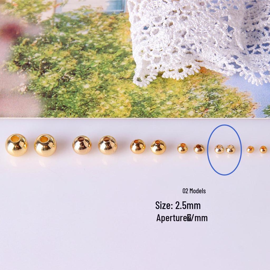 18k Gold Color-Preserving Beads: Small Round Gold-Filled Spacer Beads for DIY Jewelry and Handmade Bracelets.