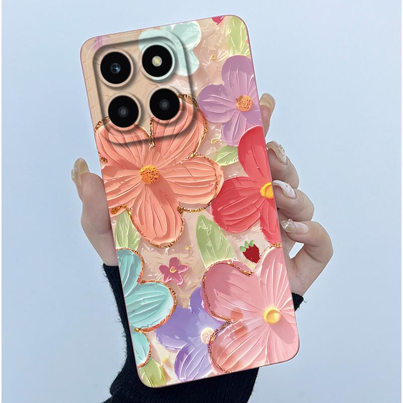 For Honor X6a X6b X6c X6 X6s Case Simplicity flower Soft Silicone Cover For HonorX6a X 6B X6 b Shell Lens Protective Phone Funda