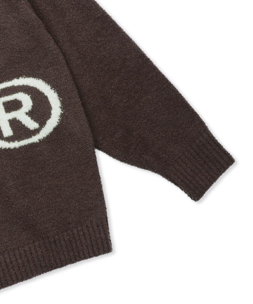 GLACK Gnt073 Button Bear Boucle Pullover Knit (Brown)
