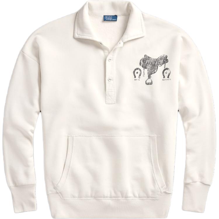 

Женский свитшот Polo Ralph Lauren FW24 с логотипом, широким воротником, свободного кроя, с длинными рукавами, кремовый WMPOKNINFB20678-101 M