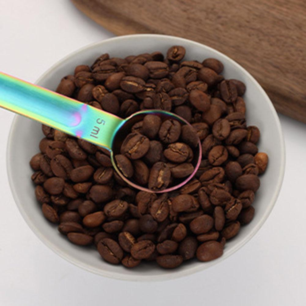 1Pc Household Double-headed Coffee Bean Spoon Milk Tea Fruit Powder Spoon Kitchen Baking Spoon Stainless Steel Measuring Spoon