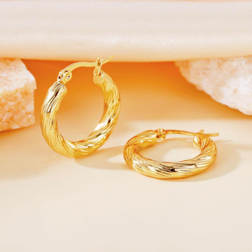 2025 Trendy Large Titanium Steel Hoop Earrings for Women - Exaggerated, High-End, Colorfast Design