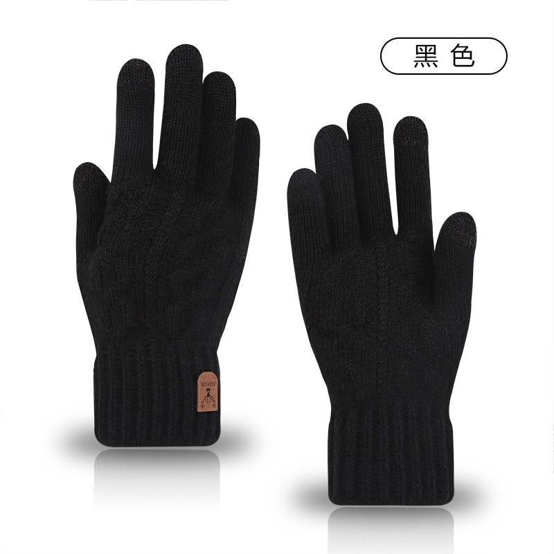 Gloves men's winter riding driving non-slip plush wool cold-proof gloves winter wool warm gloves