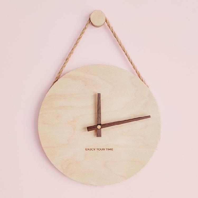 Simple Design Wooden Nordic Sling Wall Clock for Creative Home Living Room Decor