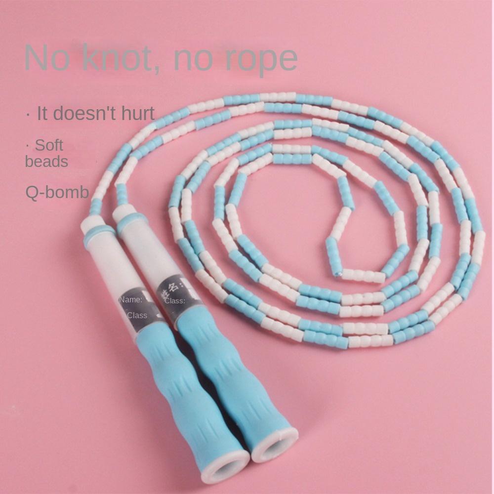 Adjustable Length Soft Bead Skipping Rope Signable Segmented Fitness Jump Rope   Lose Weight