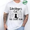 Men's Summer Casual Shirt Funny Cat Escape Plan Science Design T-Shirt Men's Physics Science Nerd Geek Short Sleeve T-Shirt Tops