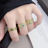Enamel Pattern Open Ring Women'S Light Luxury High-End Index Finger Ring Fashion Personality Niche Design Ring