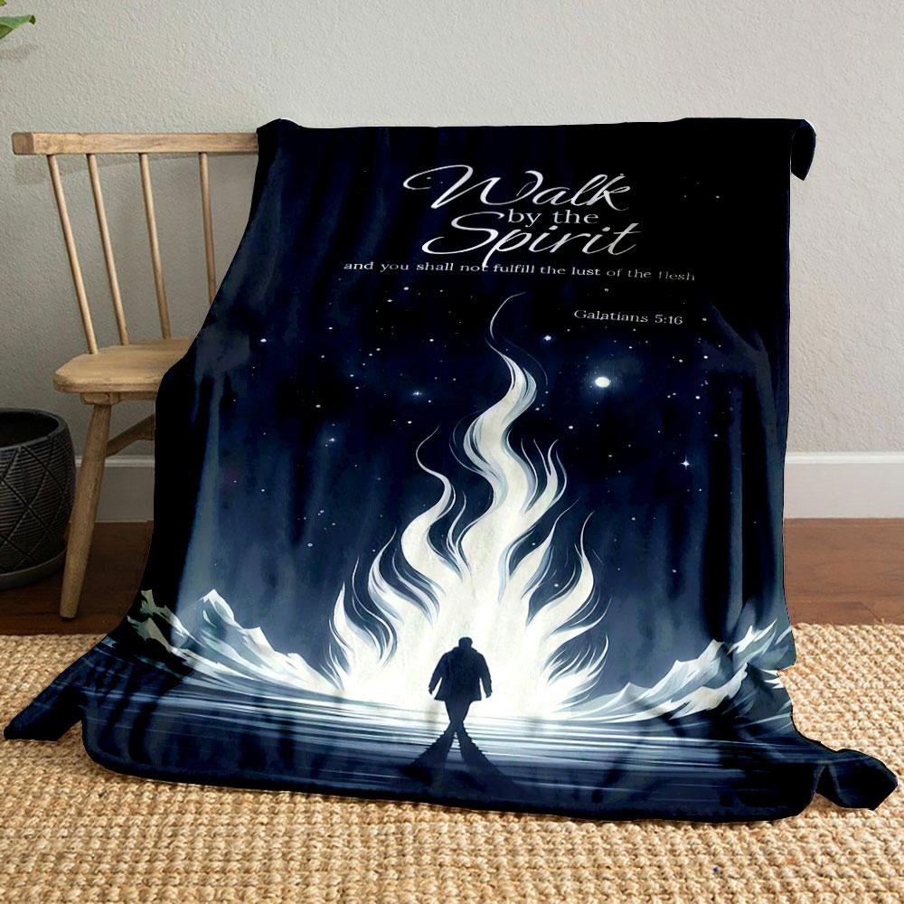 

Glowing Flame Figure Starry Sky Blanket Printed Blanket for Living Room Bed Couch lunch break Soft Cozy Blanket for Friend s festival Gift 80cm x 120cm