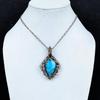 Turquoise 999 Copper Wire Wrapped Pendant, Handmade Gemstone Pendant Jewelry, Gifts For Wife Brand New Pendant