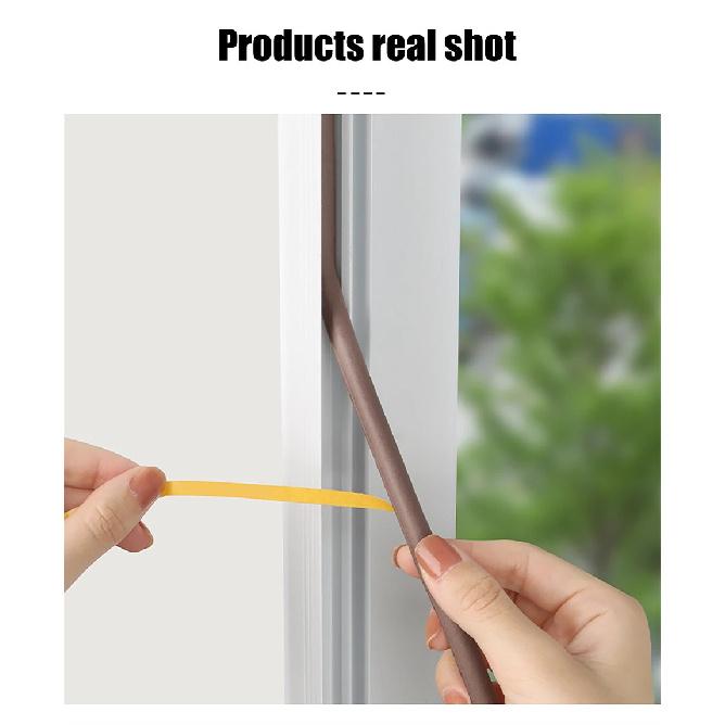 10m Weather Stripping Door Seal Strip Self-adhesive Draft Stopper Tape Window Insulation Noise Rubber Sealing Strip