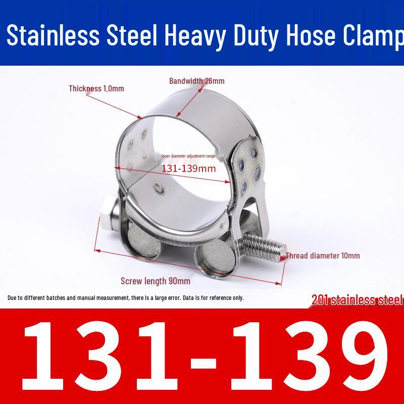 304 Stainless Steel European-Style Heavy-Duty Worm Drive Hose Clamp