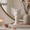 Crown Angel Ornament 3D Printed Figurine, Vintage Guardian Angle Statue, Miniature for Display Artistic Winged Women Sculpture Home Tabletop