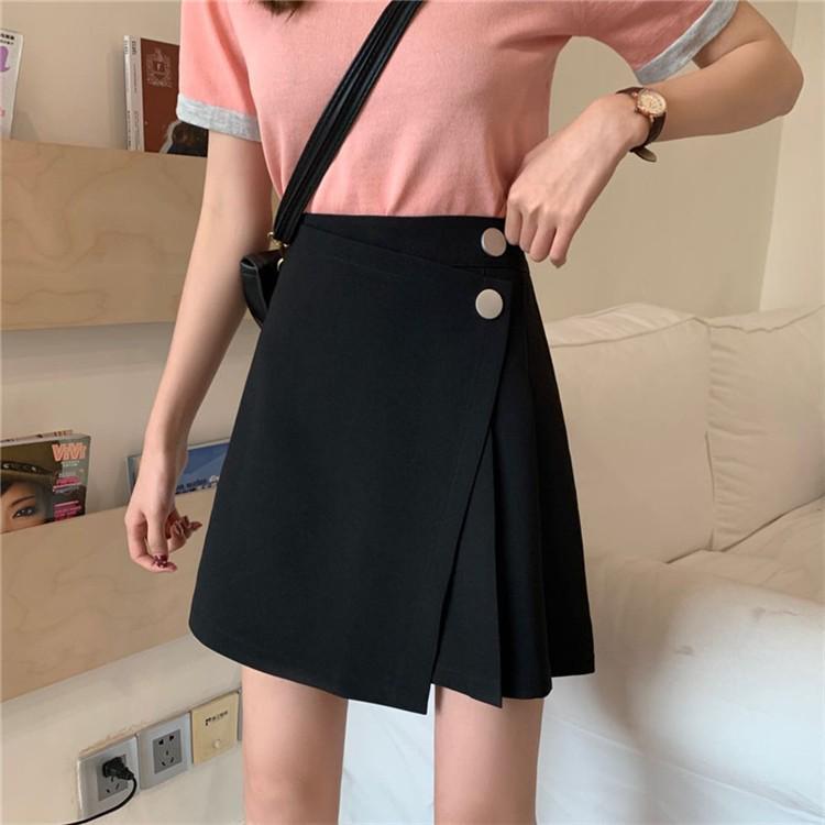 

2023 Юбка миди А-силуэта большого размера с нерегулярными плиссировками - Летний дизайн с высокой талией Triple Extra Large чёрный