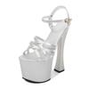 Fashion 17.5cm Heels Super High Heels, Thin Heels, Waterproof Platform, Night Club Sandals, New Red Open Toe Sandals