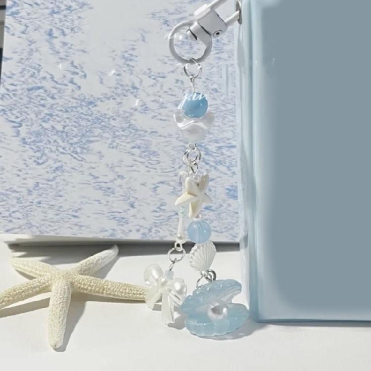 Fashion Shell Bowknot Bead Keychain Pendant Cute Decoration Pendant Bone Charm