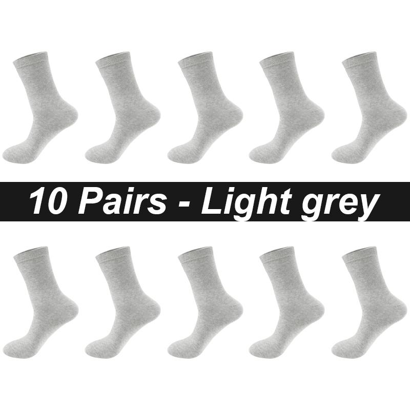 Lot de 10 paires de chaussettes pour homme en coton peigné, noires, décontractées, respirantes, de haute qualité, grandes tailles (38-48)