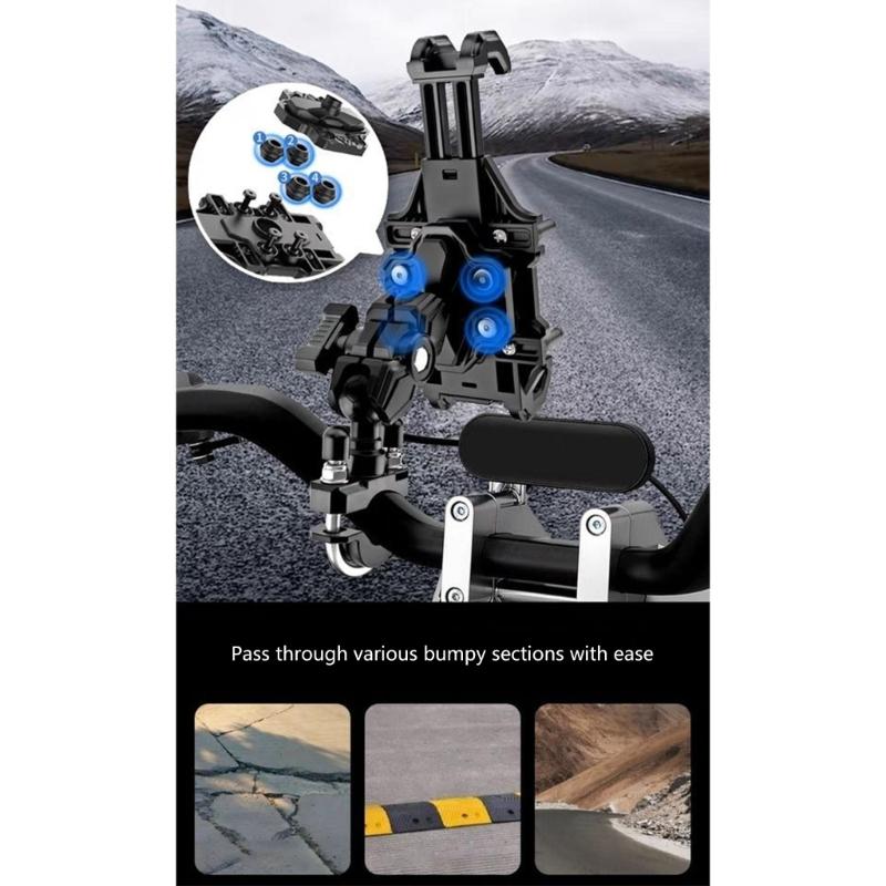 Motorcycle Phone Mount Holder Bike Phone Holder, Motorcycle Handlebar Cellphone Clamp,AntiShake Phone Mount