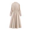 Women's New European and American Style Fashion Temperament with Belt Midi Dress