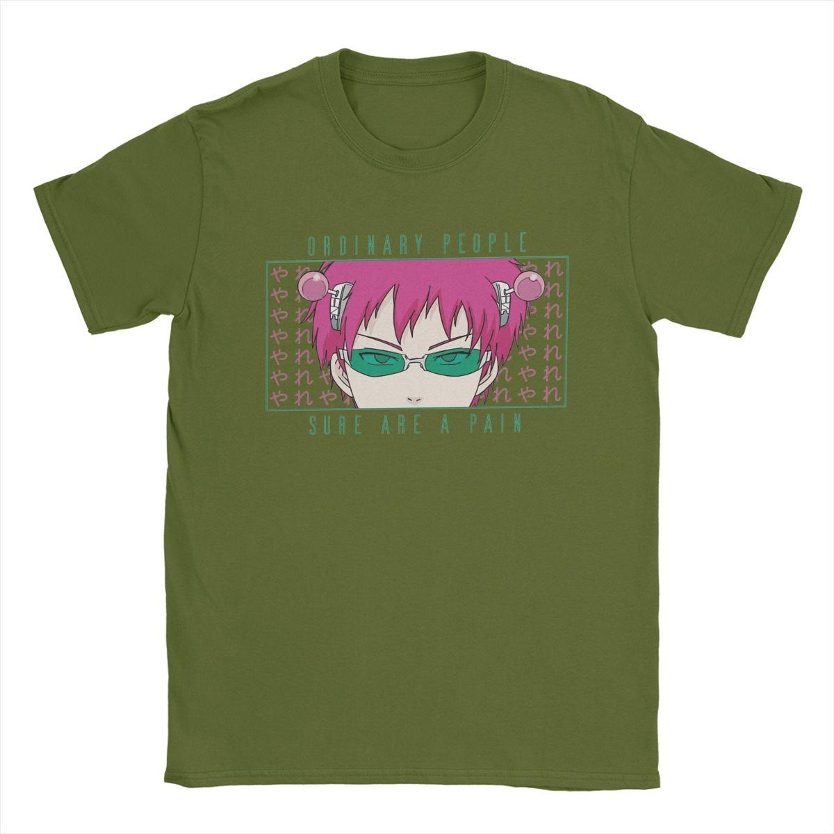 

Men SAIKI KUSUO The Disastrous Life Of Saiki K T Shirt Anime Pure Cotton Tops Novelty Round Collar Tee Shirt Gift Idea T-Shirt 4XL
