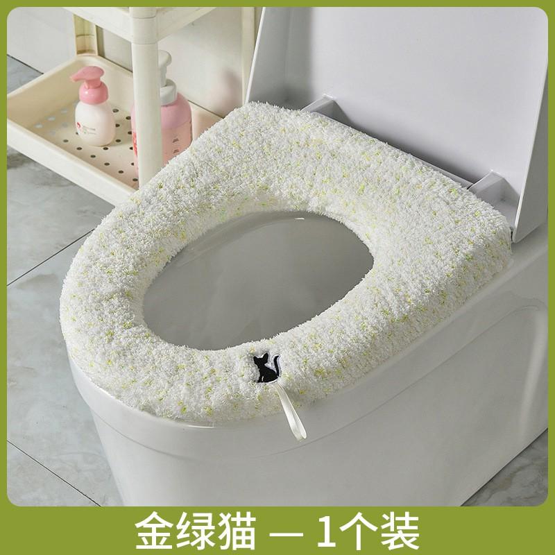 Soft Plush Toilet Seat Cover Round Universal Winter Warm Pad Non-Slip Reusable Home Bathroom